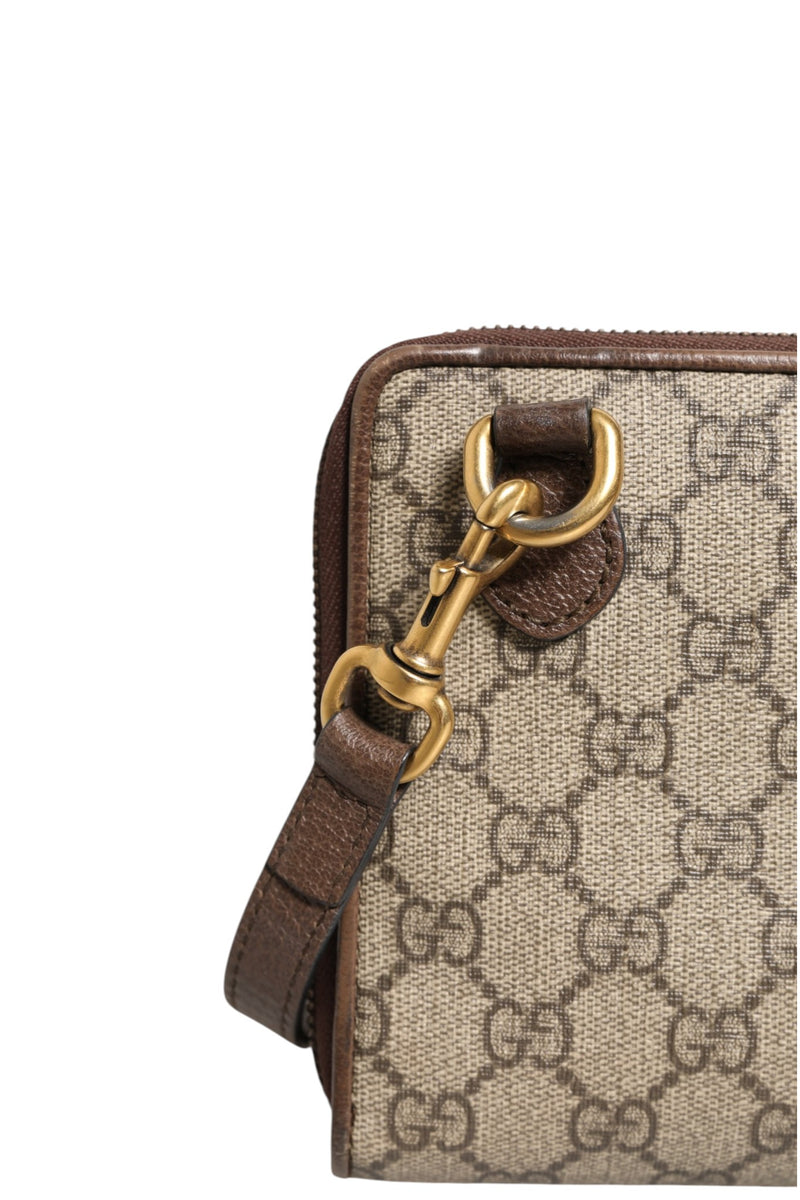 Gucci GG Supreme Ophidia Crossbody Bag - Brown