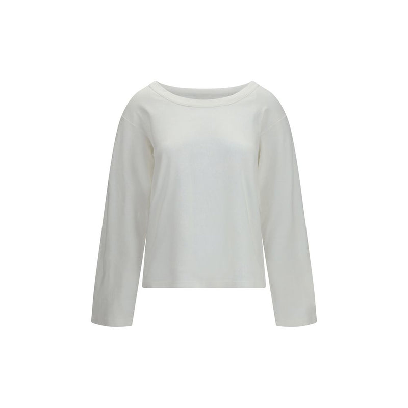 T-shirt à manches longues en coton blanc The Row