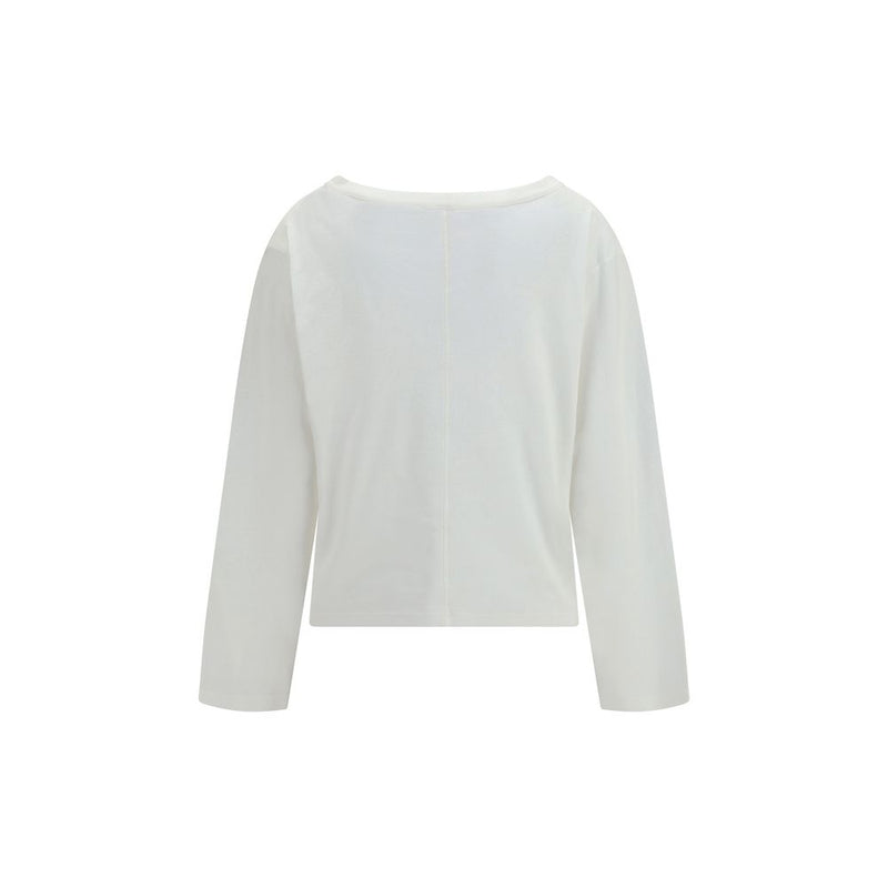 T-shirt à manches longues en coton blanc The Row