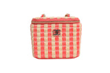 Chanel Raffia Jute Striped Mini Vanity Case - Beige & Orange