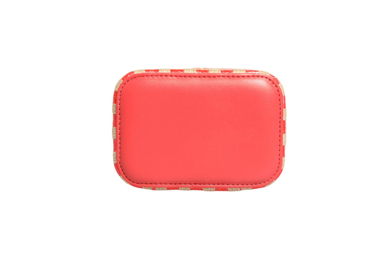 Chanel Raffia Jute Striped Mini Vanity Case - Beige & Orange