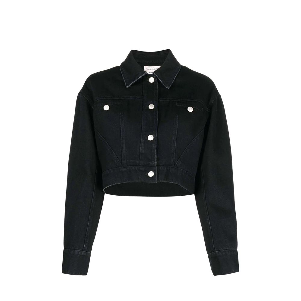Alexander McQueen Black Cotton Denim Jacket for Women