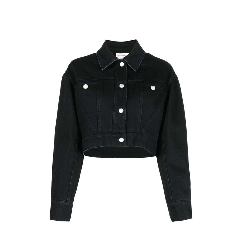 Alexander McQueen Black Cotton Denim Jacket for Women