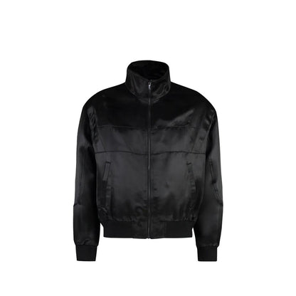 Saint Laurent Zwarte Zijden Bomber