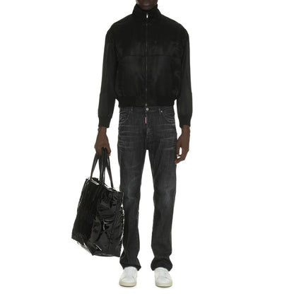 Saint Laurent Zwarte Zijden Bomber