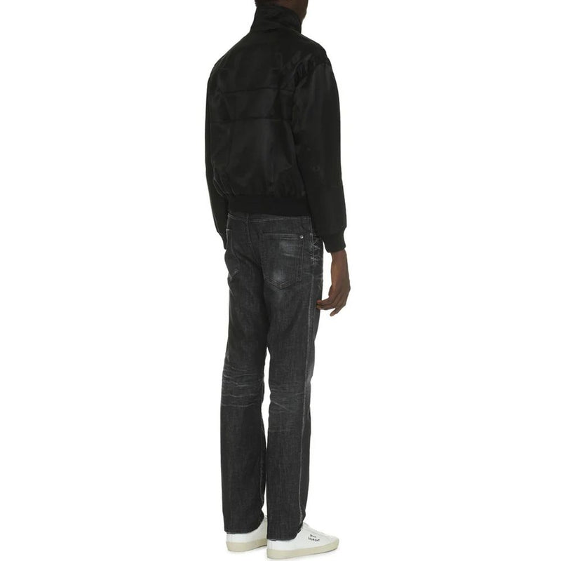 Saint Laurent Black Silk Bomber