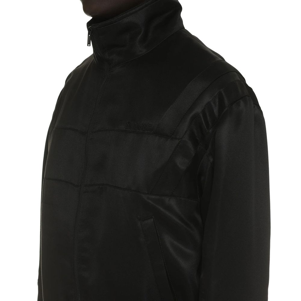 Blouson bombardier en soie noire Saint Laurent
