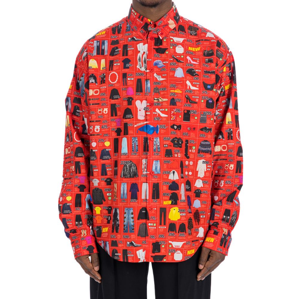 Chemise Balenciaga en coton à motifs multicolores