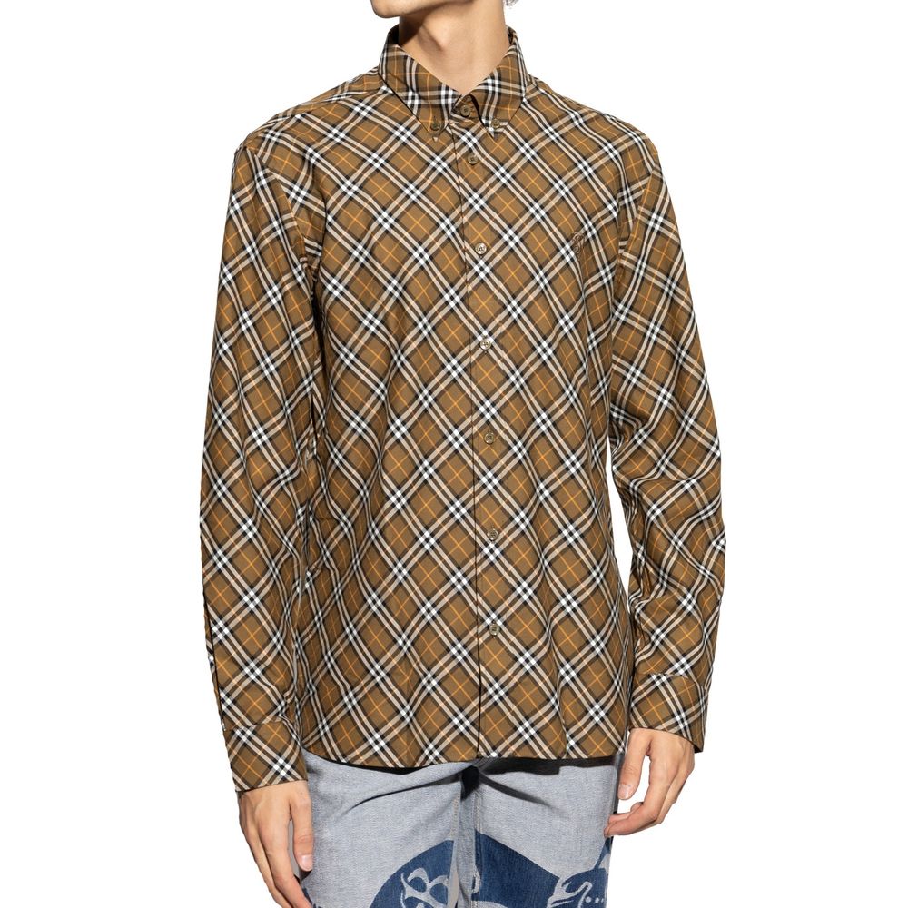 Burberry Bruin Katoenen Patroon Shirt