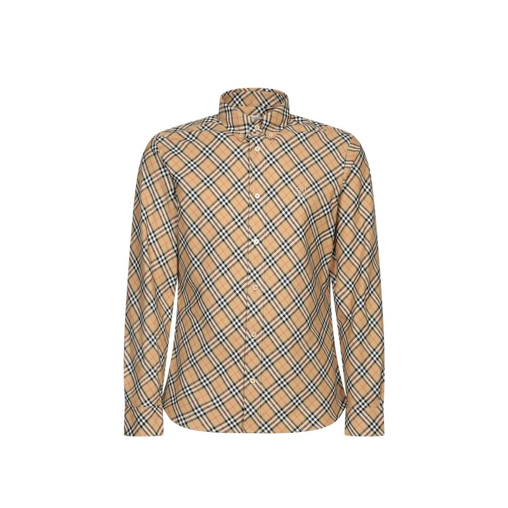Chemise en coton à motif beige Burberry