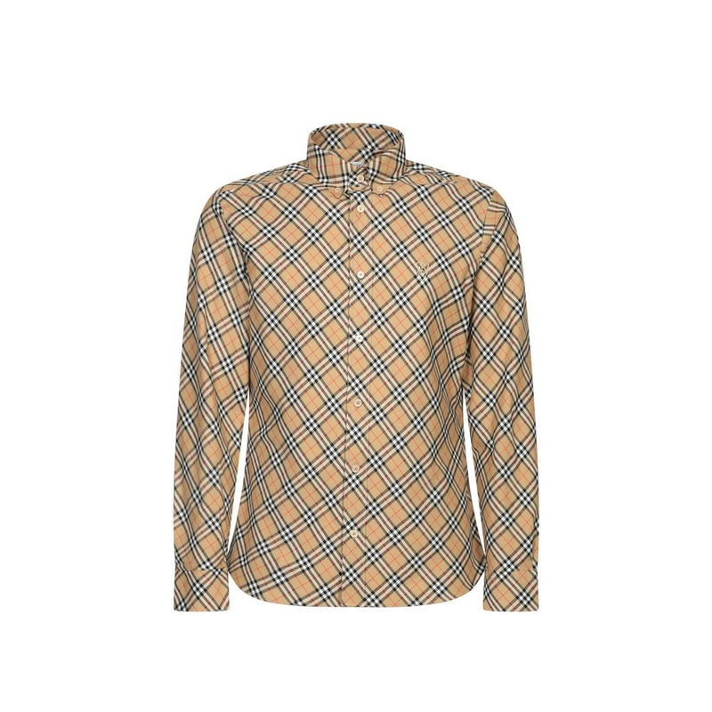 Chemise en coton à motif beige Burberry