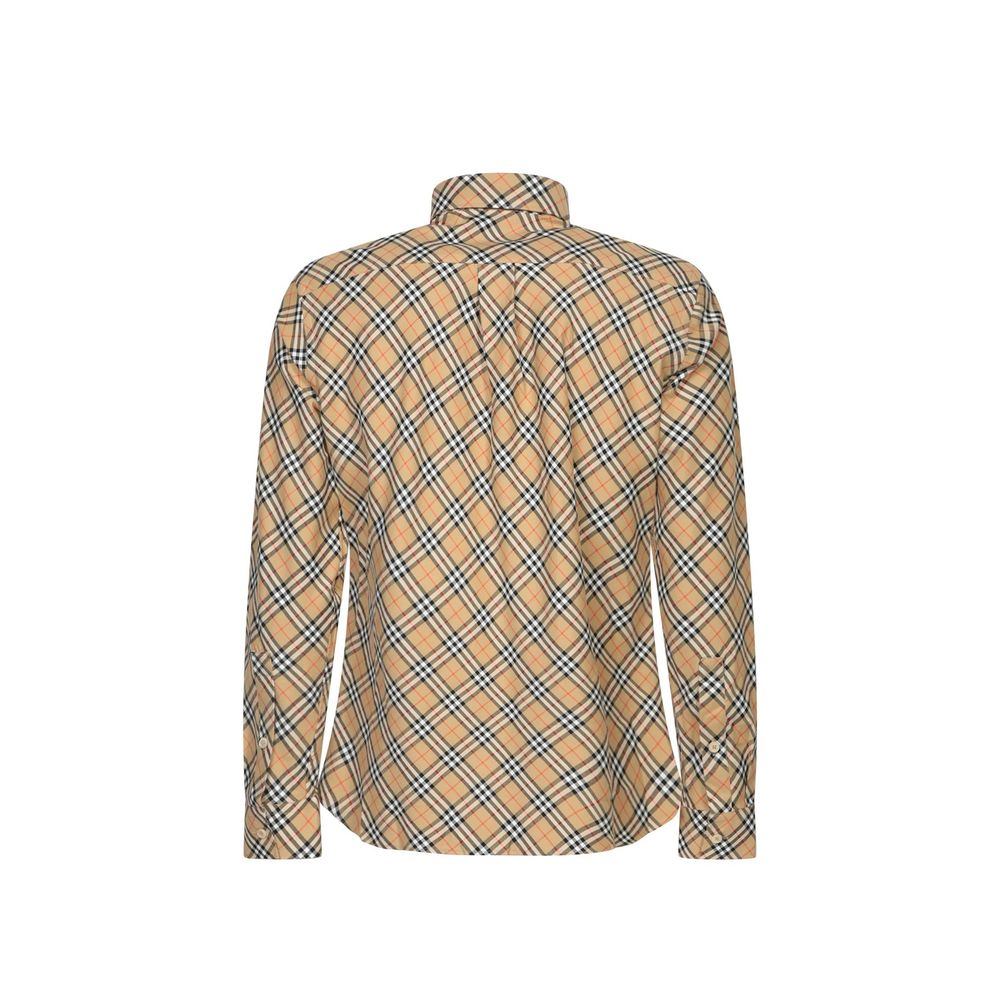 Chemise en coton à motif beige Burberry