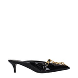 Balmain Black Leather Platform Sandals for Women