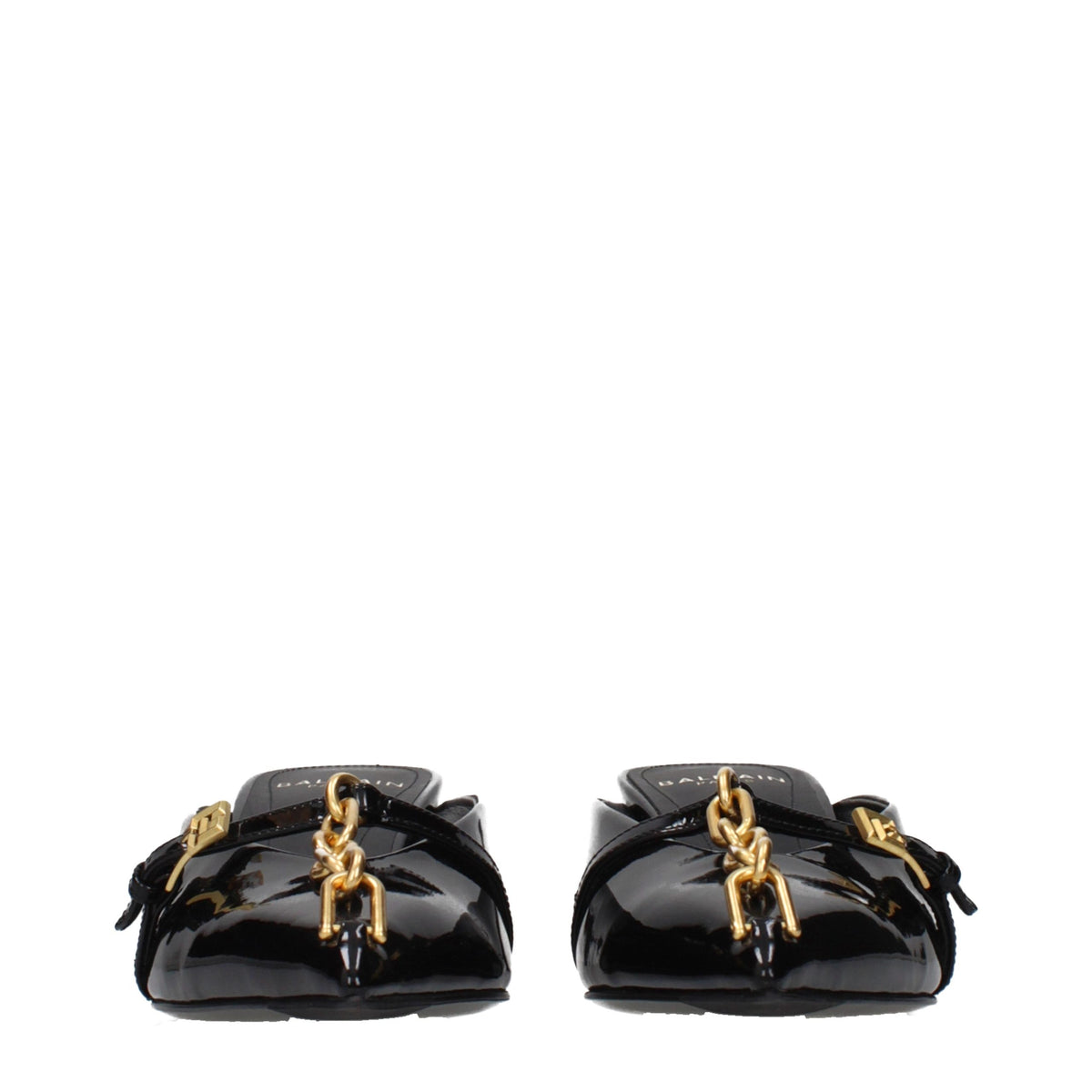 Balmain Black Leather Platform Sandals for Women