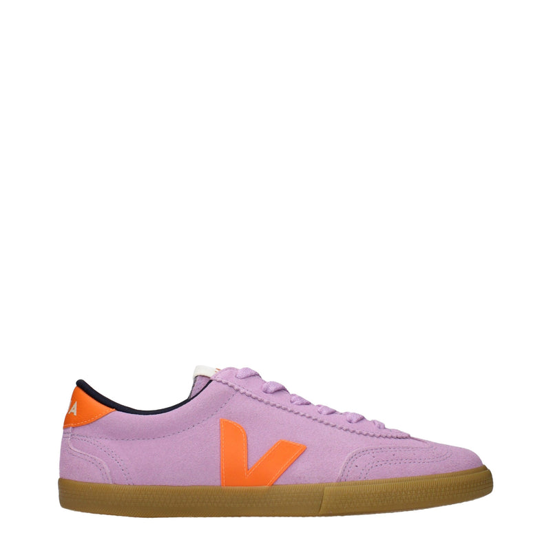 Veja Pink Leather Low Top Sneakers for Women