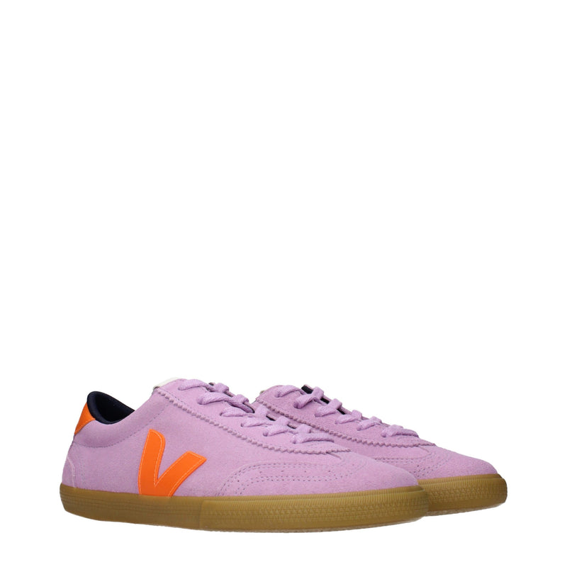 Veja Pink Leather Low Top Sneakers for Women