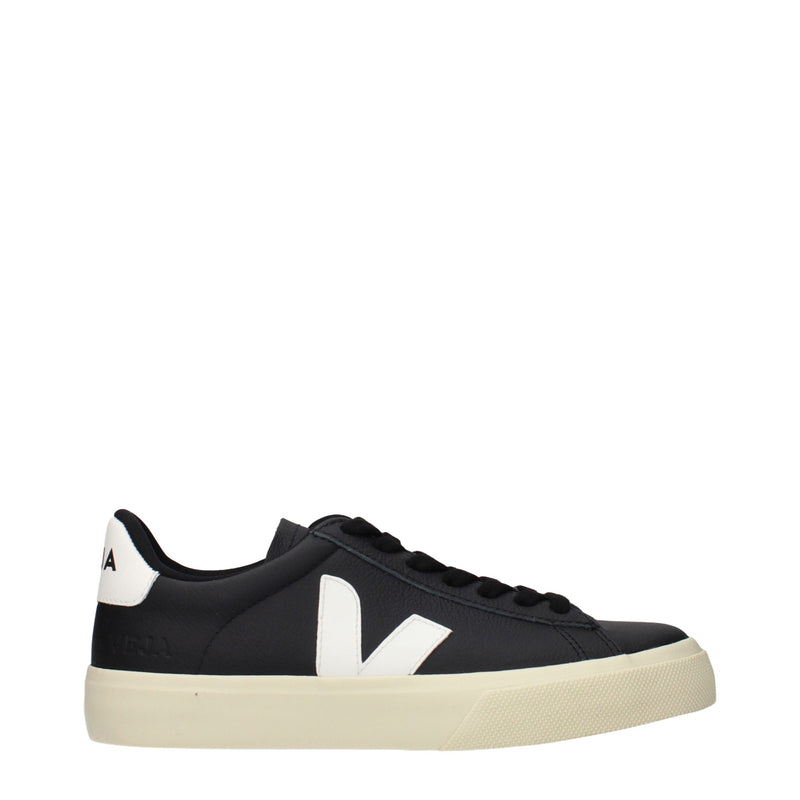 Veja Black Leather Low Top Sneakers for Women