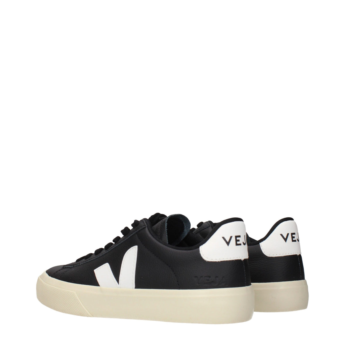 Veja Black Leather Low Top Sneakers for Women