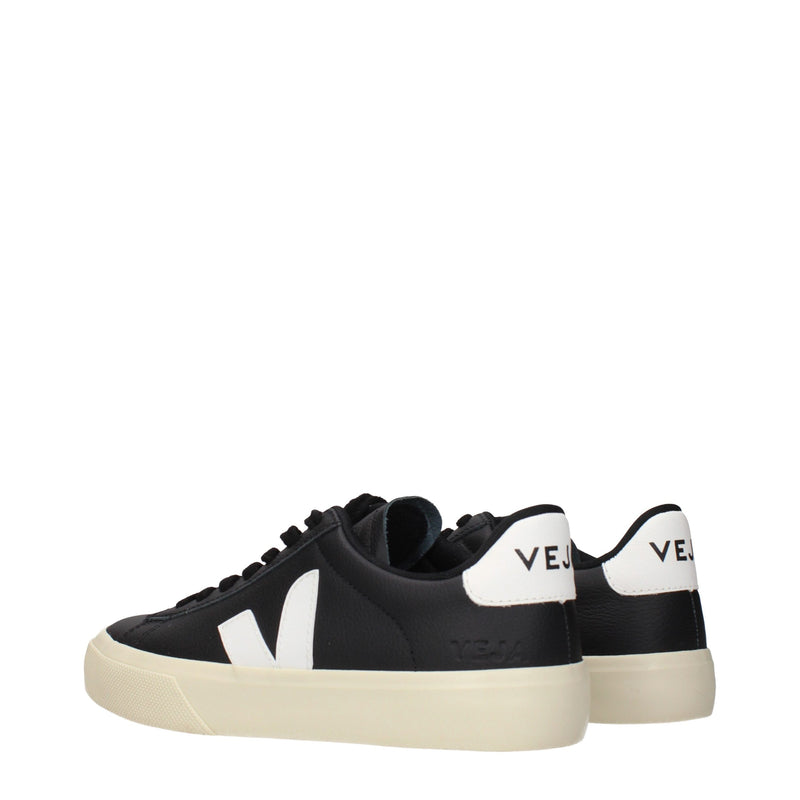 Veja Black Leather Low Top Sneakers for Women