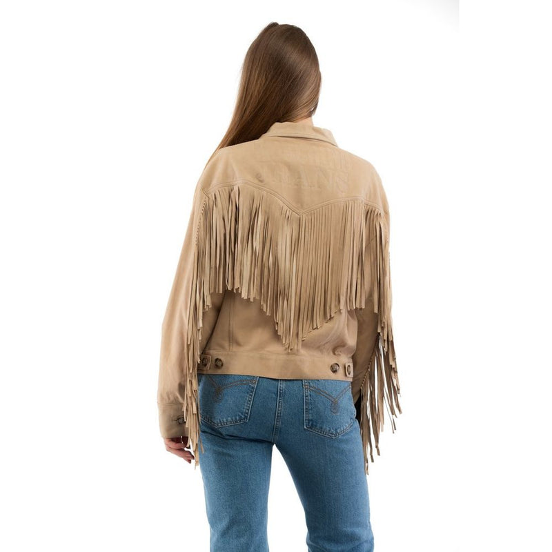 Moschino Beige Leather Jacket for Women