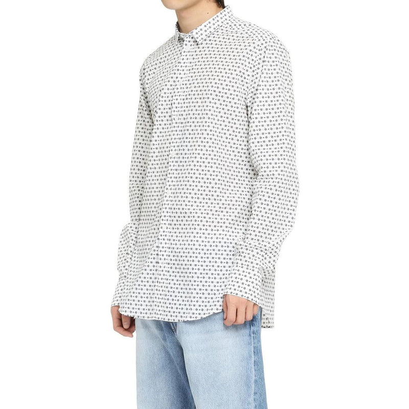 Dolce & Gabbana White Cotton Pattern Shirt