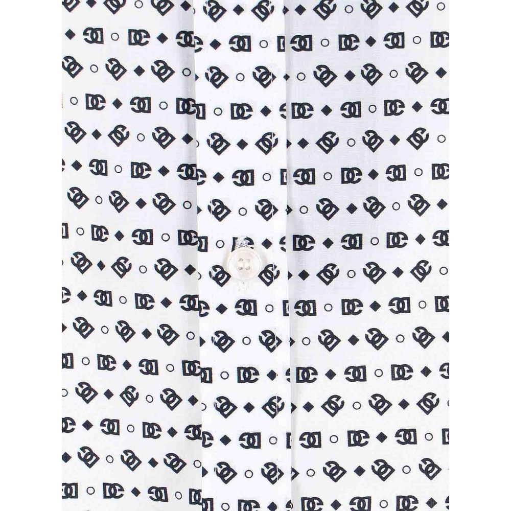 Chemise à motifs Dolce & Gabbana en coton blanc