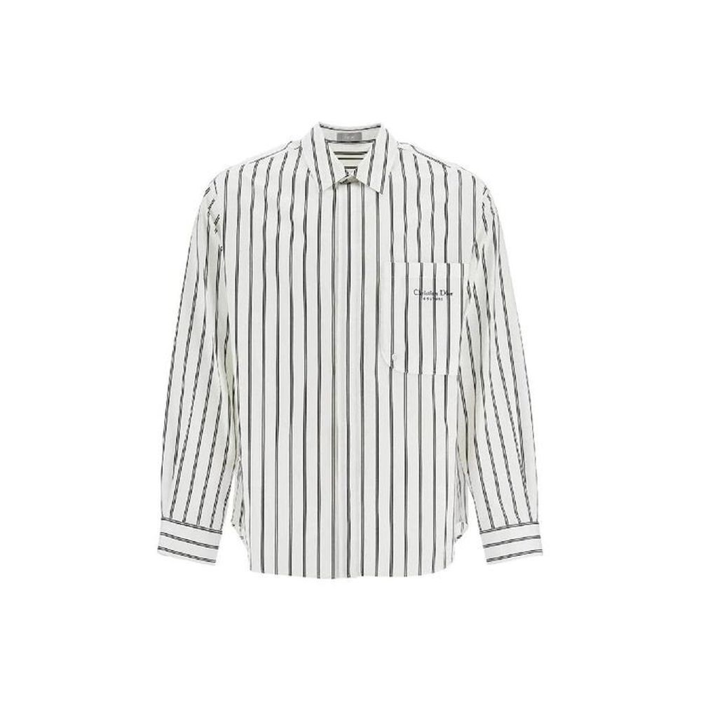 Chemise à motif en coton blanc Dior