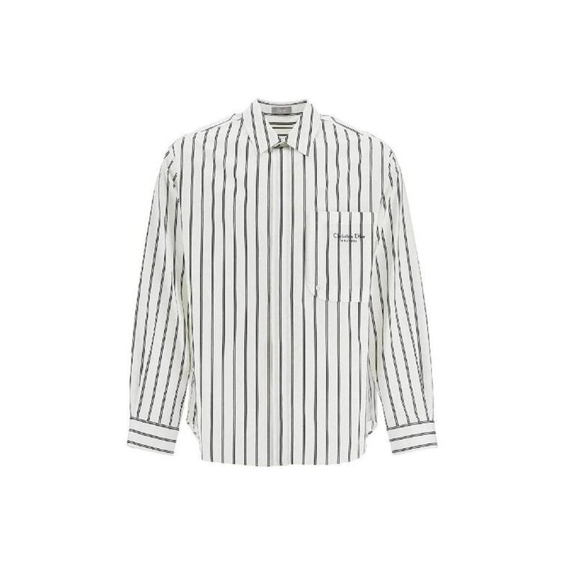 Dior White Cotton Pattern Shirt