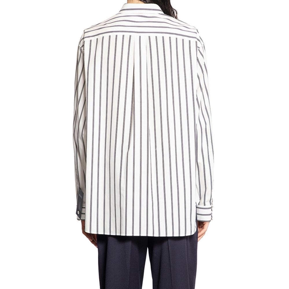 Chemise à motif en coton blanc Dior