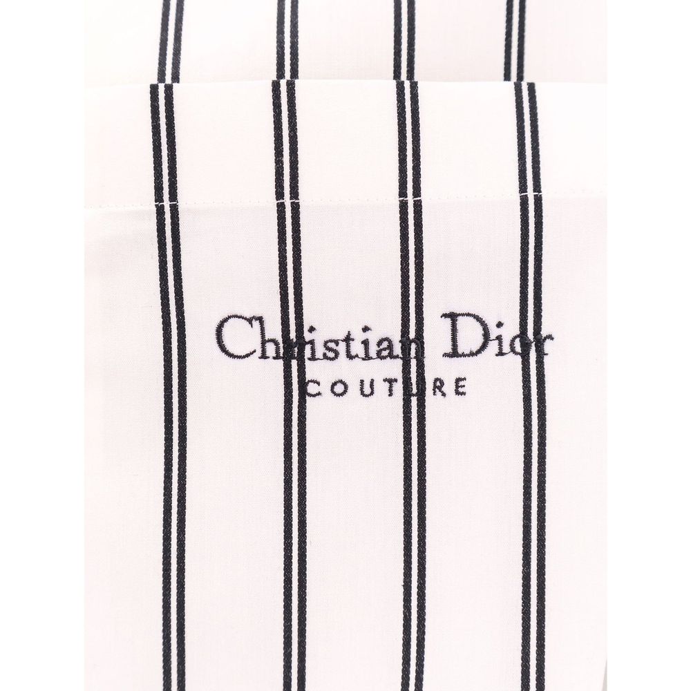 Chemise à motif en coton blanc Dior