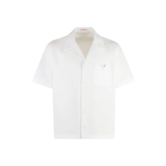 Chemise en coton blanche à manches courtes Valentino