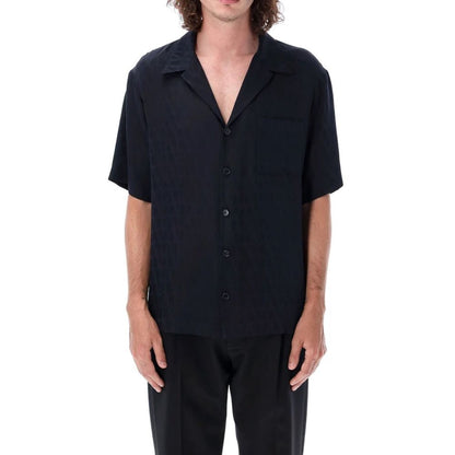 Valentino Blue Silk Pattern Shirt