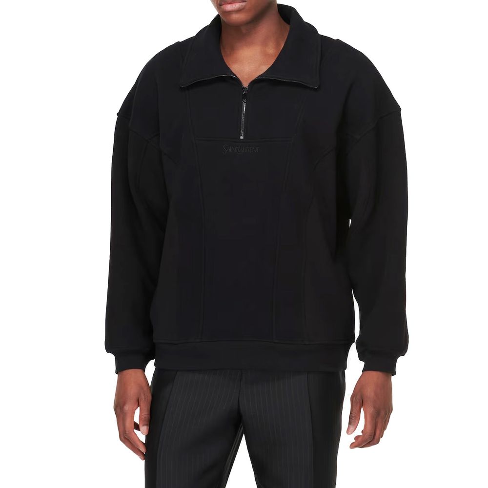 Saint Laurent Zwarte Katoenen Sweatshirt