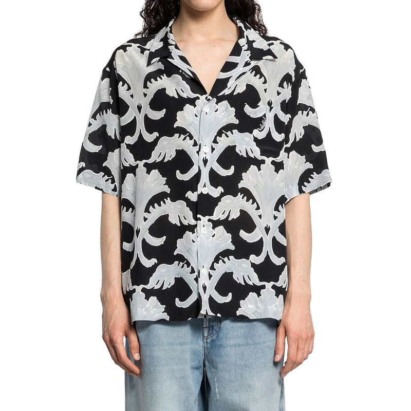 Valentino Black Silk Pattern Shirt for Men - Luxury Style
