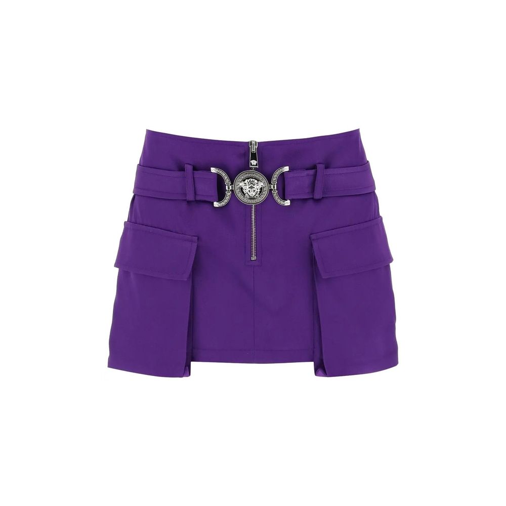 Jupe Mini en Viscose Violet Versace pour Femmes