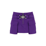 Jupe Mini en Viscose Violet Versace pour Femmes