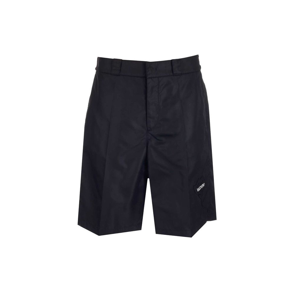 Valentino Garavani Black Nylon Bermuda Shorts for Men