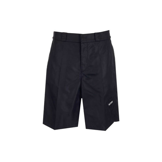 Valentino Black Nylon Bermuda Shorts for Men