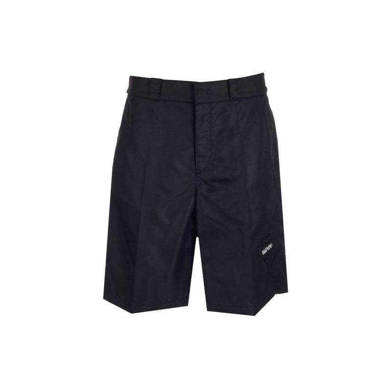 Valentino Garavani Black Nylon Bermuda Shorts for Men