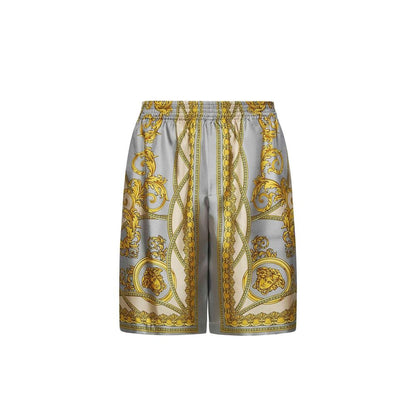 Shorts Bermuda en soie gris Versace
