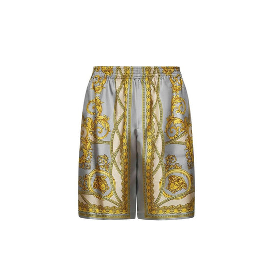 Versace Grijze Zijden Bermudashorts