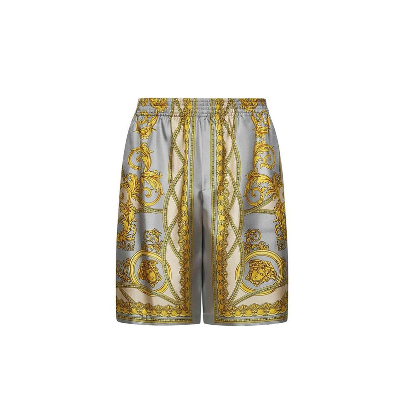 Shorts Bermuda en soie gris Versace