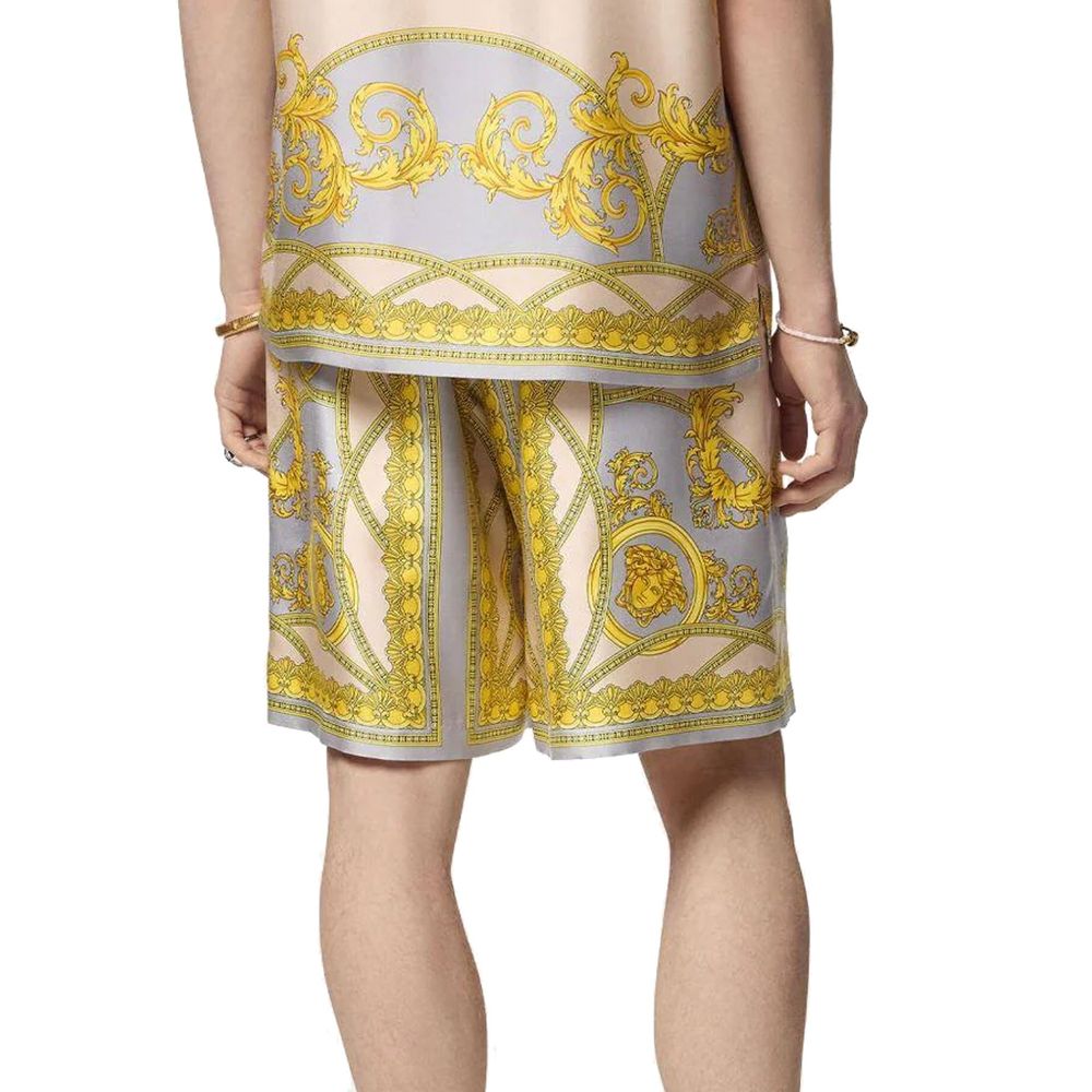 Shorts Bermuda en soie gris Versace