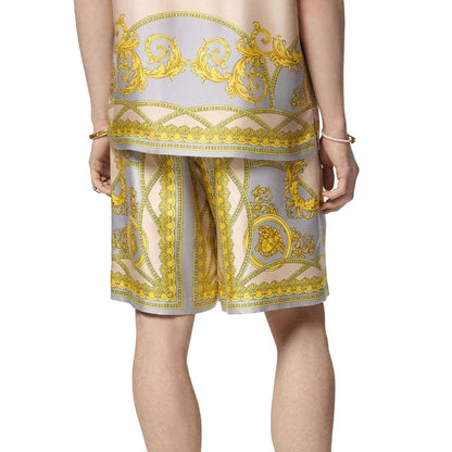 Shorts Bermuda en soie gris Versace