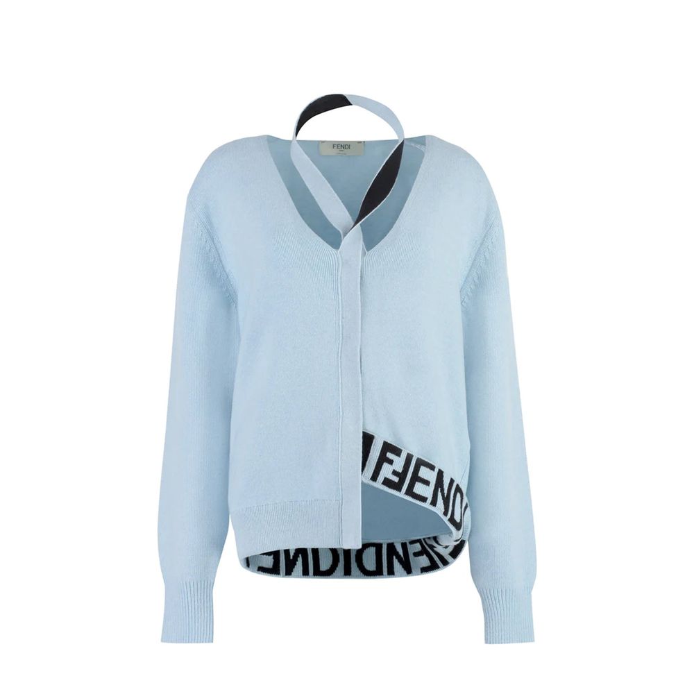 Fendi Blue Cashmere Cardigan for Women