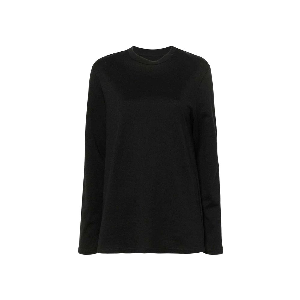 Jil Sander Black Cotton Long Sleeve T-Shirt for Women