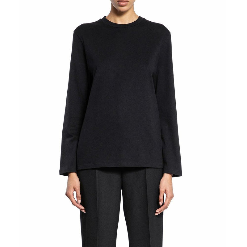 Jil Sander Black Cotton Long Sleeve T-Shirt for Women