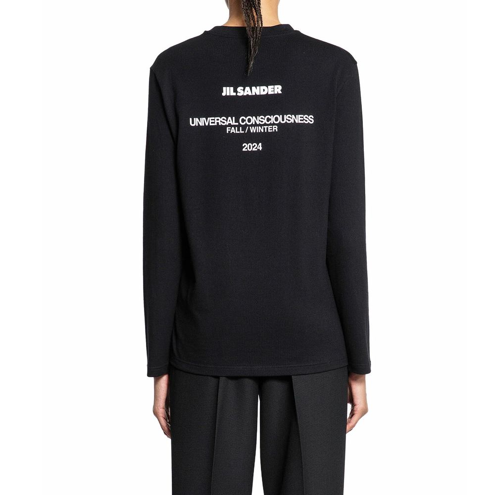 Jil Sander Black Cotton Long Sleeve T-Shirt for Women