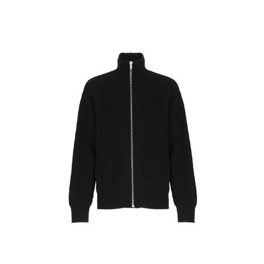 Jil Sander Zwart Alpaca Leren Vest