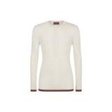 T-shirt à manches longues en soie blanche Gucci